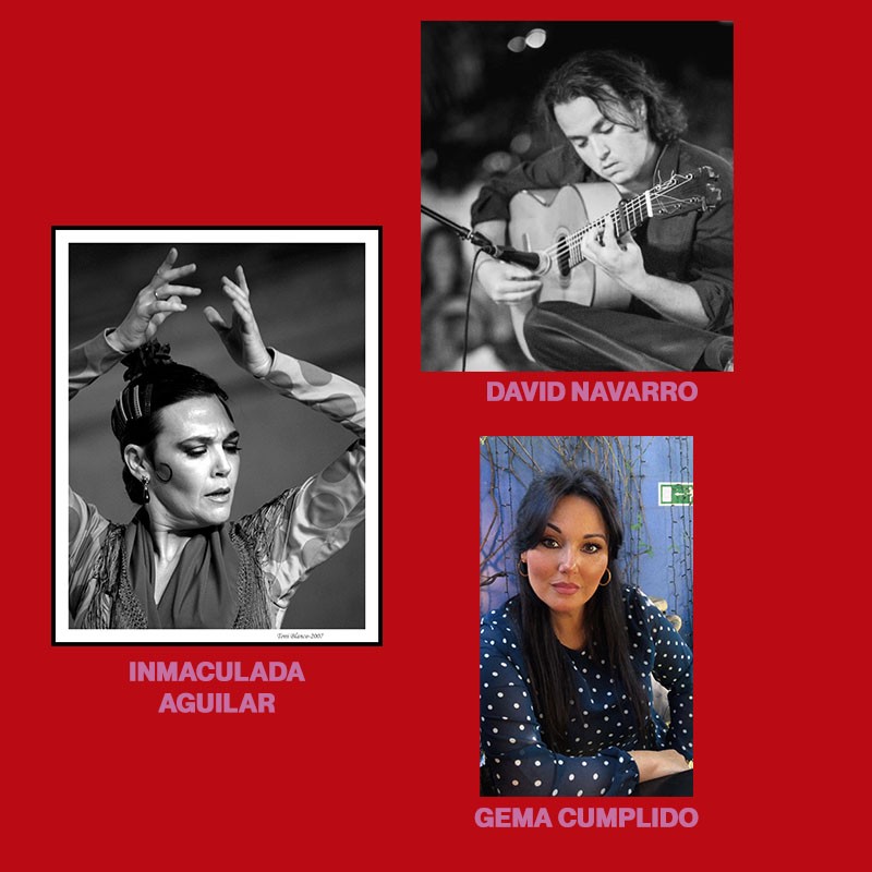 Inmaculada  Aguilar,  David  Navarro  y  Gema Cumplido:  Taller  de  Guitarra  de Acompañamiento al Baile.